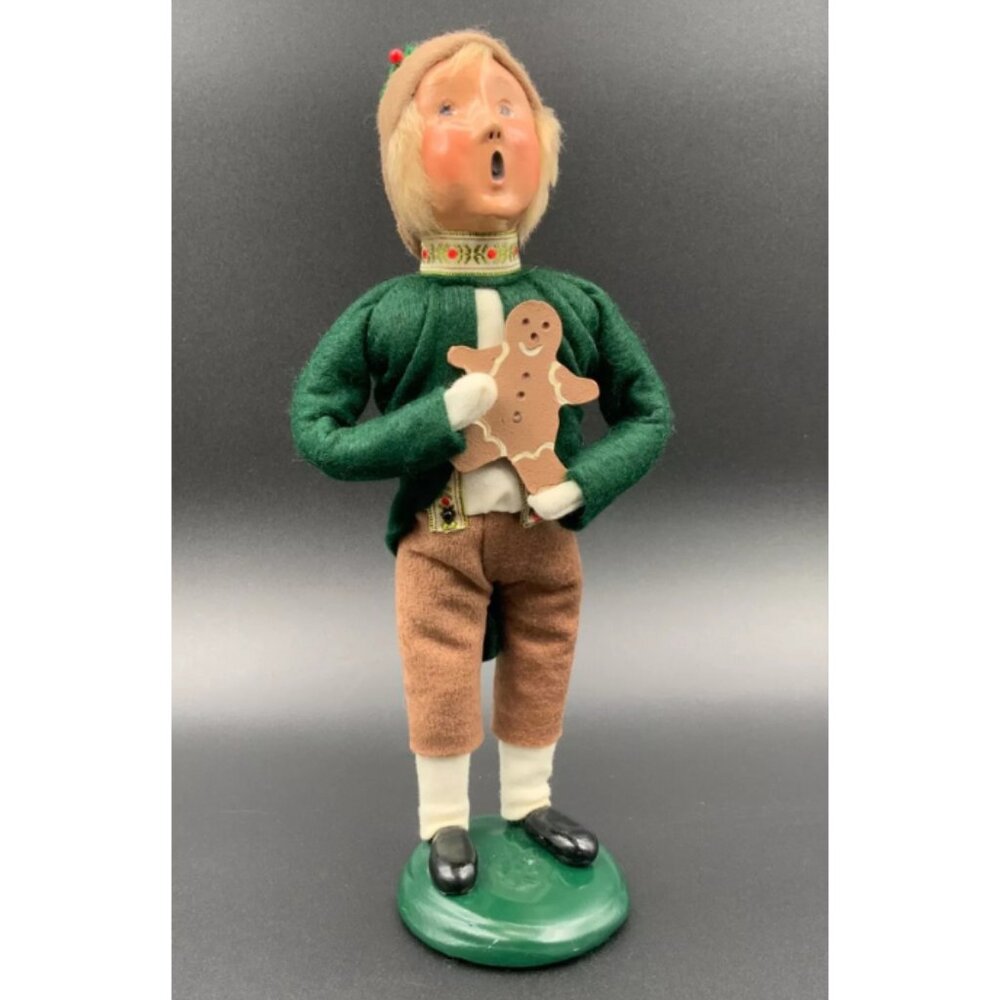 Byers Choice VINTAGE Christmas Carolers GINGERBREAD BOY Figurine, 1993, 9.5"H